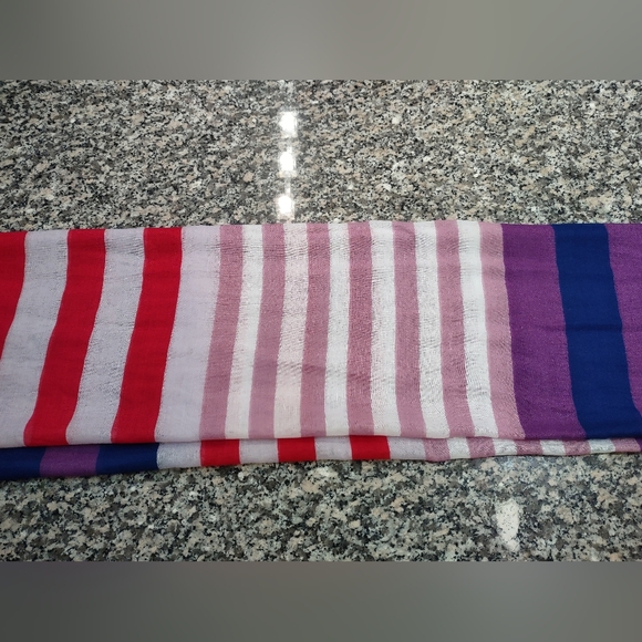 GRAY Saks Fifth Avenue Blanket Scarf Wrap Fringe Multi Coloured - Picture 4 of 9